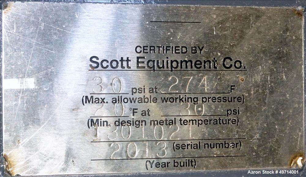 Unused- Scott Equipment Company Indirect Batch Vacuum Dryer