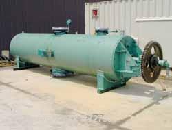 Used Stokes Rotary Vacuum Dryer, Model 900-059-050, 53 Cubic Feet Working Capacity (106 Total), 304 Stainless Steel. 3' diameter x 15' long. Flat bolted ends. Jacketed 50 psi @ 300 deg F. Internal FV...