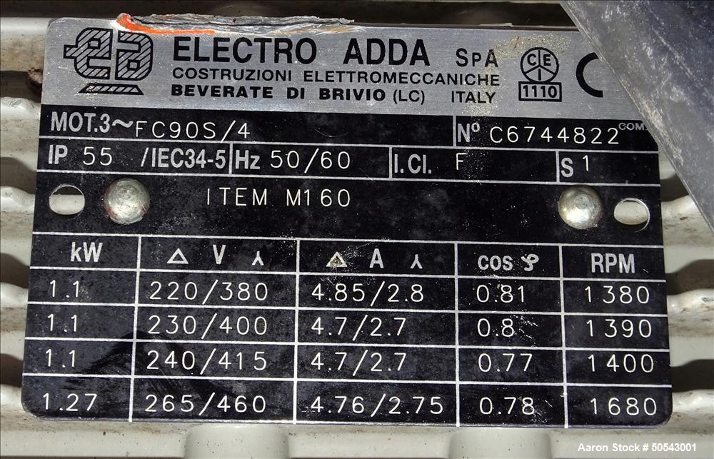 Used Vomm "Turbo" Continuous Paddle Dryer, Model ESE350S