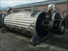 Used Giovanola Rotary Vacuum Dryer. Material of construction is 316TI stainless steel on product contact parts. Stainless half pipe coil jacket. 256 cubic feet (7270 liter) working capacity. 4’9