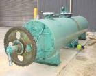Used Stokes Rotary Vacuum Dryer, Model 900-059-050, 53 Cubic Feet Working Capacity (106 Total), 304 Stainless Steel. 3' diameter x 15' long. Flat bolted ends. Jacketed 50 psi @ 300 deg F. Internal FV...