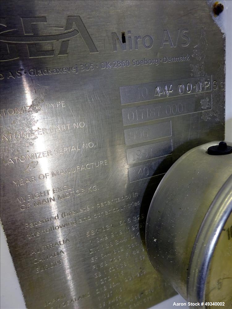 Used Niro Atomizer, Model F10-AV00-NPS-S, 316 Stainless Steel