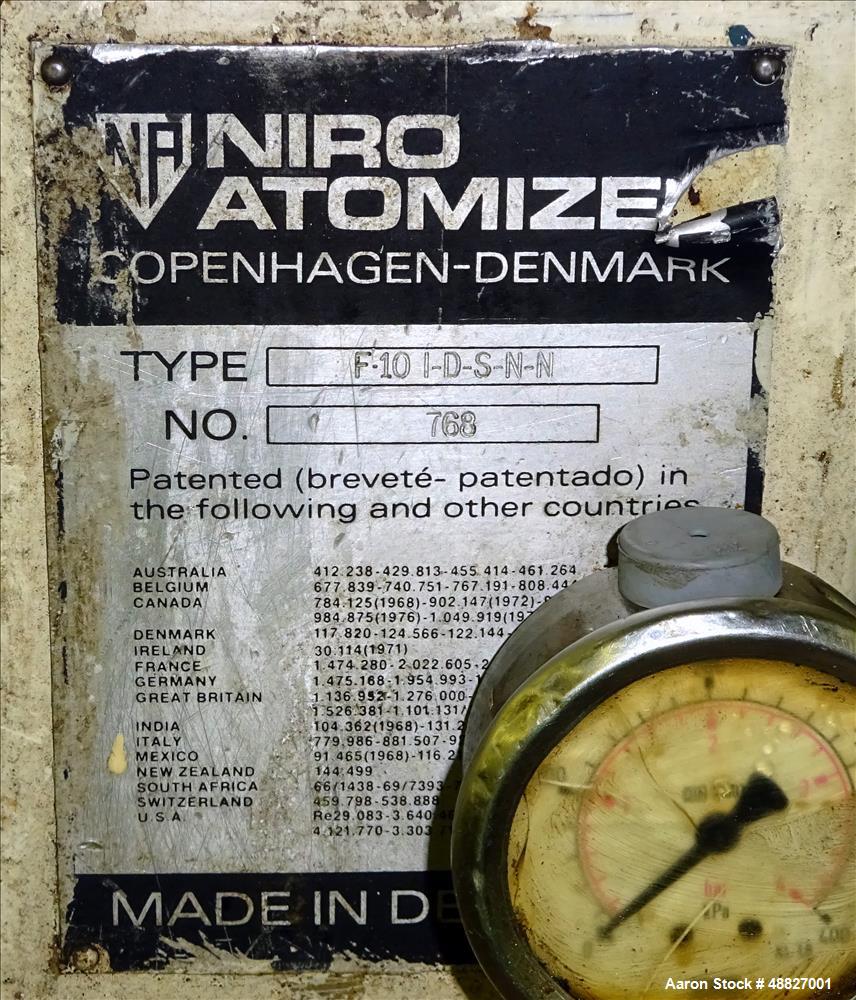 Used- Niro Atomizer, Model F10 I-D-S-N-N.