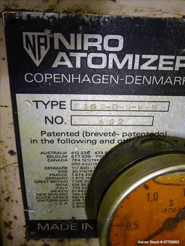 Used Niro Atomizer - Model F15 2-D-S-V-N