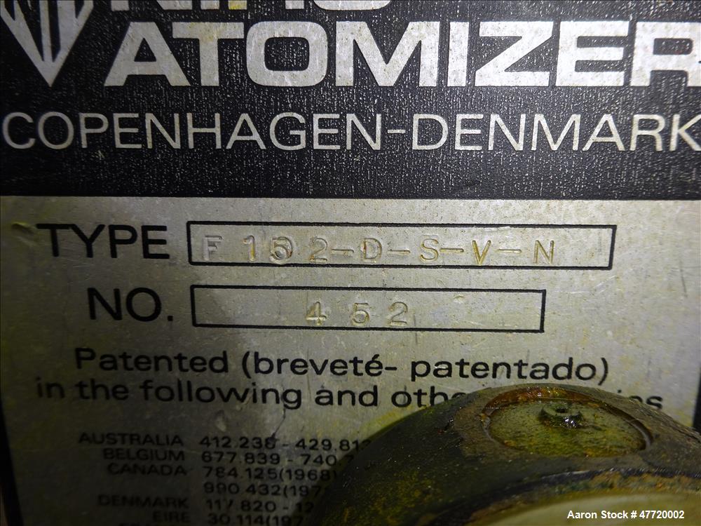 Used Niro Atomizer - Model F15 2-D-S-V-N