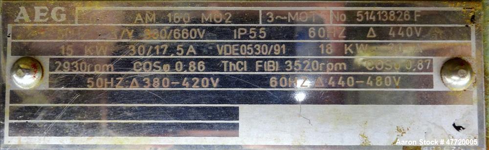 Used Niro Wheel Type Atomizer, Model F15 BV00-00S-S.