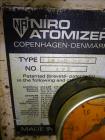 Used- Niro Atomizer - Model F15 2-D-S-V-N