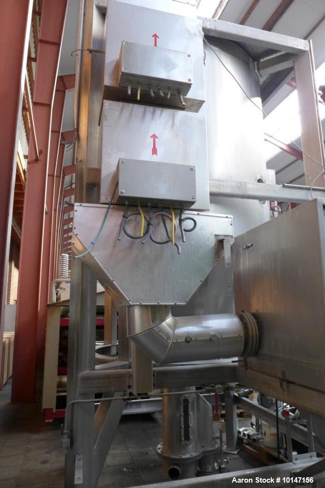 Used- APV Anhydro Spray Dryer, type CF-100 SE. Material of construction is stainless steel. 52" (1580 mm) dia drying tower, ...