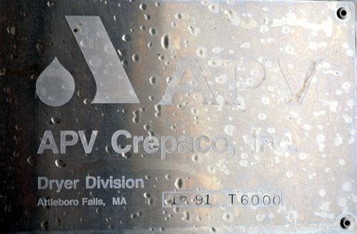 Used Stainless Steel APV Crepaco Gas Heated Spray Dryer