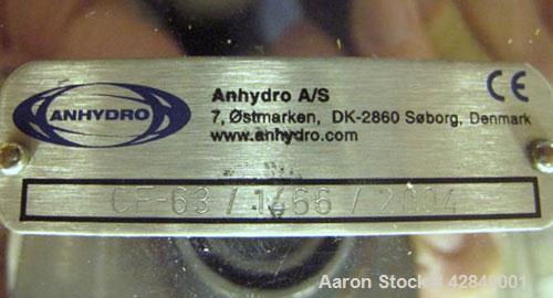 Used APV Anhydro Electrically Heated Pilot Spray Drying Plant, Model PSD 52, 316 Stainless Steel. Heat consumption at 350 deg.c. is 12 kw. 39.3" Diameter chamber, side access door. Water evaporation ...