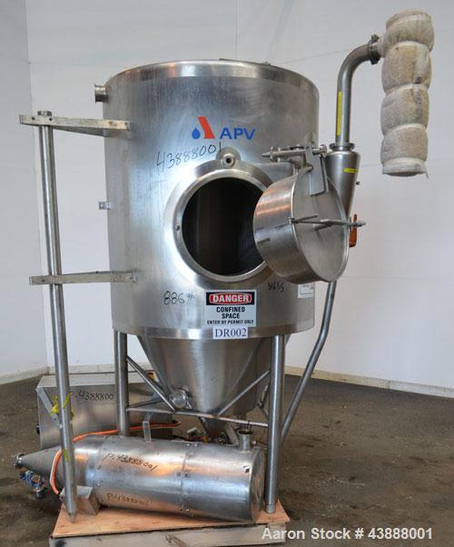 Used APV Nordic Andhydro Pilot Spray Dryer, Type PSD-52 Basic Plant, 316 Stainless Steel. Nozzle type atomizer. Dryer 39" diameter x 30" straight side x 32" cone. Approximate capacities: Water Evapor...
