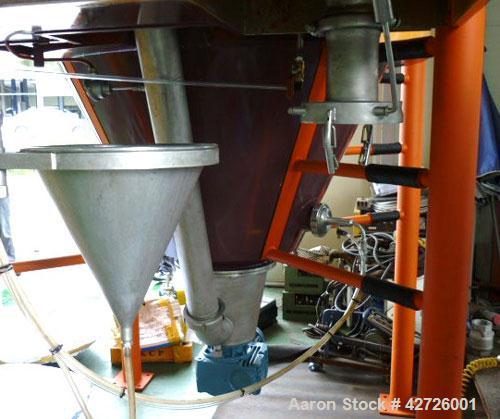Used APV Anhydro Electrically Heated “Compact” Spray Dryer, 316 Stainless Steel. Heat consumption at 300 deg.c. is 42 kw. 49" Diameter chamber, side access door. Evaporation rate at inlet/outlet temp...