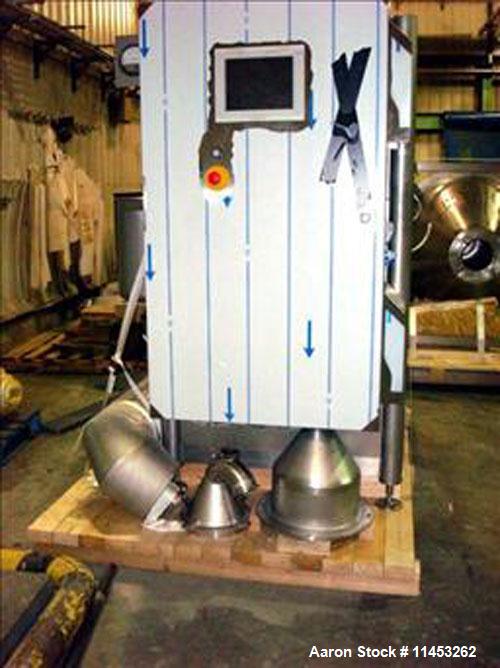 Used Anhydro MicraSpray Model MS 400 Spray Dryer System, Stainless Steel. Max, inlet temperature: 325 DEG. C (617 DEF F), Max. Water Evaporation 37 KG/H (81 LBS/HR). Includes feed pump, feed tank, wa...