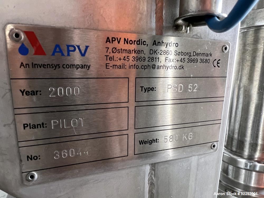 APV Anhydro Electrically Heated Pilot Spray Dryer, Model PSD 52