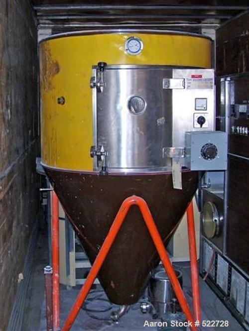 USED: Anhydro type Lab S1 spray dryer. 316 stainless steel chamber39" diameter x 28" straight side x 42" cone. Electrically heated,approximate 220/230 volt, 60 hz. 14" x 20" side inspection door with...