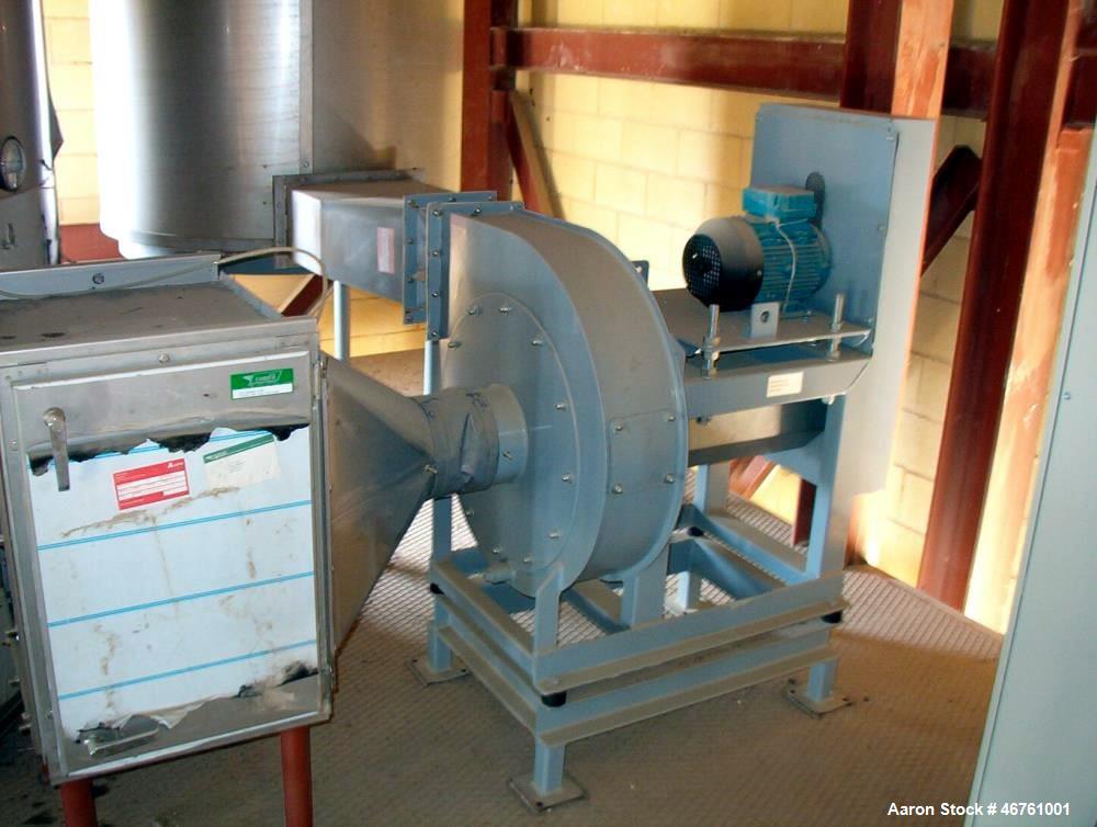 Used APV Anhydro Conical Spray Dryer. Type CSD No 65, stainless steel. Dryer body is approximately 90" diameter x 20 high including cone.  Rated 100 Kg/hour. 12% Solids, water evaporation: 87 Kg/hour...