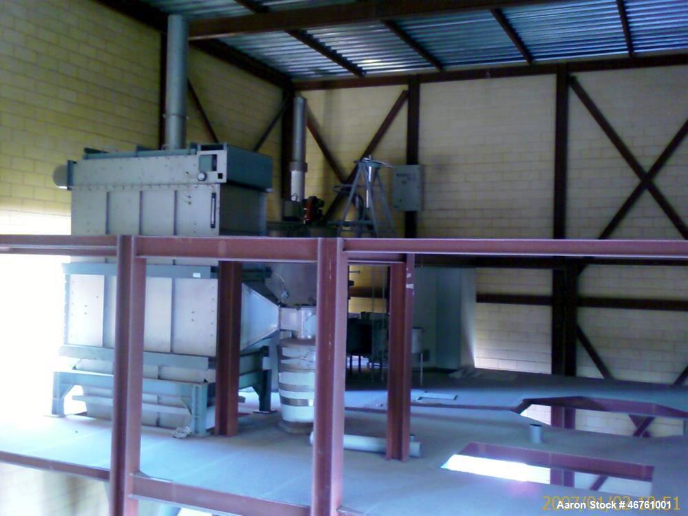 Used APV Anhydro Conical Spray Dryer. Type CSD No 65, stainless steel. Dryer body is approximately 90" diameter x 20 high including cone.  Rated 100 Kg/hour. 12% Solids, water evaporation: 87 Kg/hour...