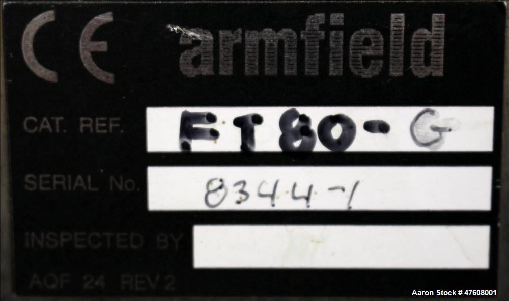 Used Armfield Tall Form Spray Dryer, Model FT80-G, 316 Stainless Steel.