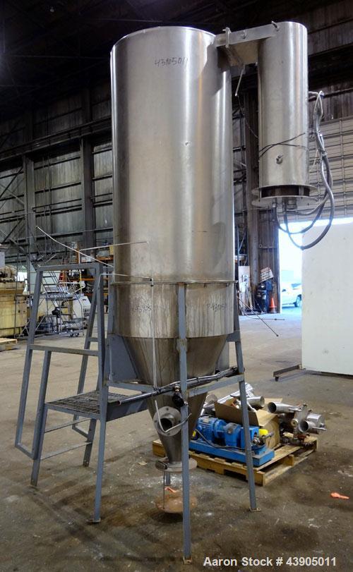 Used Bowen Engineering #1 Tower Spray Dryer, 304 Stainless Steel.  30” Diameter x 72" straight side x 37" coned bottom.  Approximate evaporation rate from 15 to 80 pounds an hour (7 to 36 kg/hr) of w...