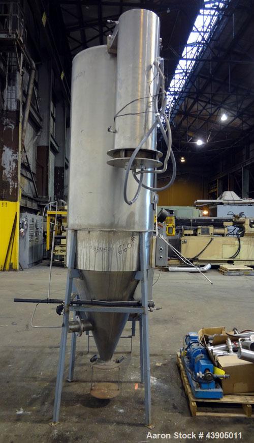 Used Bowen Engineering #1 Tower Spray Dryer, 304 Stainless Steel.  30” Diameter x 72" straight side x 37" coned bottom.  Approximate evaporation rate from 15 to 80 pounds an hour (7 to 36 kg/hr) of w...