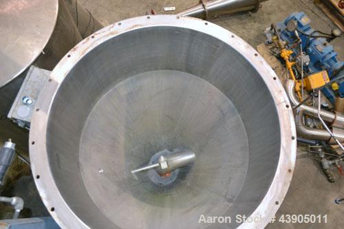 Used Bowen Engineering #1 Tower Spray Dryer, 304 Stainless Steel.  30” Diameter x 72" straight side x 37" coned bottom.  Approximate evaporation rate from 15 to 80 pounds an hour (7 to 36 kg/hr) of w...