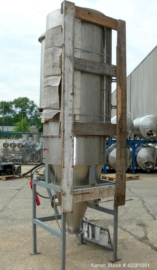Used Bowen Engineering #1 Tower Spray Dryer, 316 stainless steel. 30" diameter x 72" straight side x 38" coned bottom. Requires an atomizer. Approximate evaporation rate 15/80 pounds an hour. Air req...