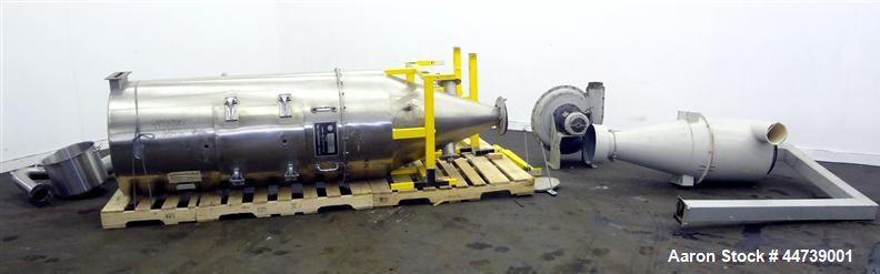 Used Bowen Engineering Gas Heated Conical Type Laboratory Spray Dryer, 304 Stainless Steel. 30" diameter x 72" straight side x 37" coned bottom. Approximate evaporation rate from 15 to 80 pounds an h...