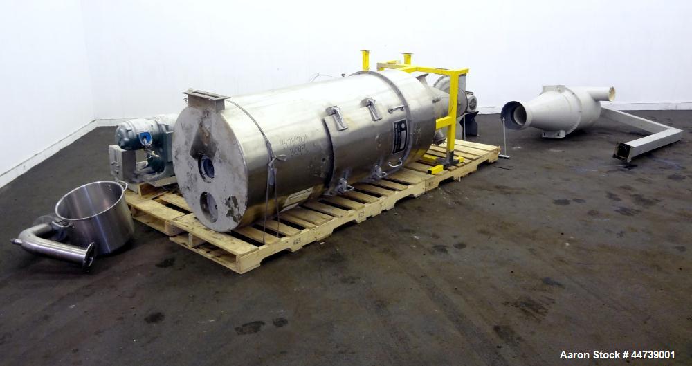 Used Bowen Engineering Gas Heated Conical Type Laboratory Spray Dryer, 304 Stainless Steel. 30" diameter x 72" straight side x 37" coned bottom. Approximate evaporation rate from 15 to 80 pounds an h...
