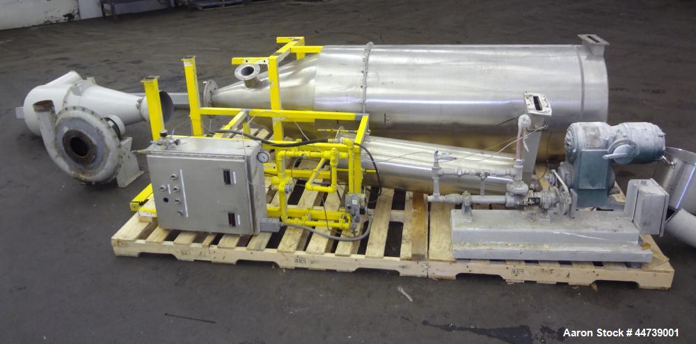 Used Bowen Engineering Gas Heated Conical Type Laboratory Spray Dryer, 304 Stainless Steel. 30" diameter x 72" straight side x 37" coned bottom. Approximate evaporation rate from 15 to 80 pounds an h...
