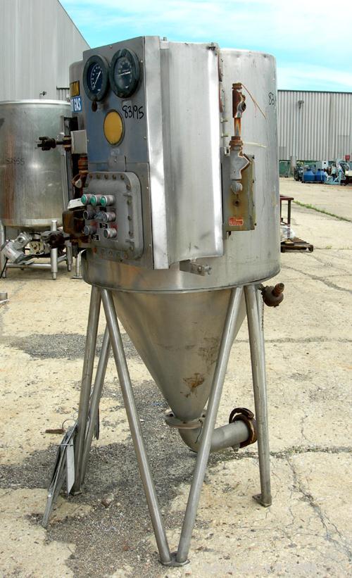 USED: Bowen Engineering BLSA laboratory spray dryer, 316 stainless steel. 30" diameter x 28" straight side x 30" coned bottom. Approximate evaporation rate 15-80 pounds an hour, air requirements 100 ...