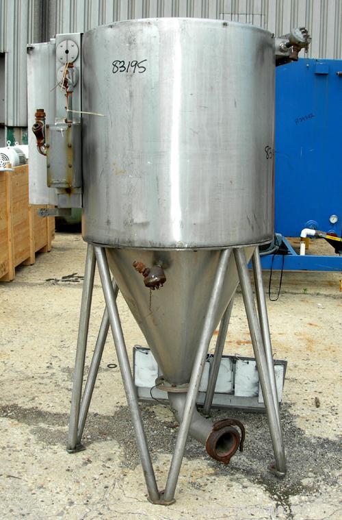USED: Bowen Engineering BLSA laboratory spray dryer, 316 stainless steel. 30" diameter x 28" straight side x 30" coned bottom. Approximate evaporation rate 15-80 pounds an hour, air requirements 100 ...
