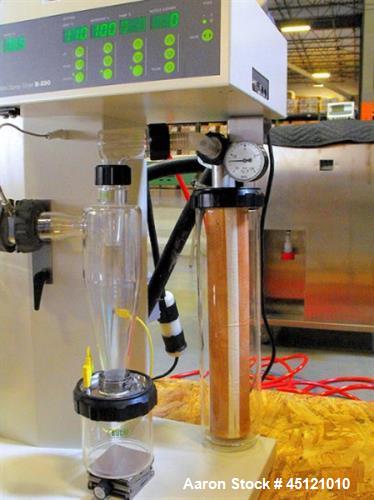 Used Buchi Mini Spray Dryer, Model B-290. Bench spray dryer with B295 inert loop, organic solvent chamber and Sonatec ultrasonic dryer nozzle. 200 and 230 volt/50-60 hz. Requires 5 to 8 bar compresse...