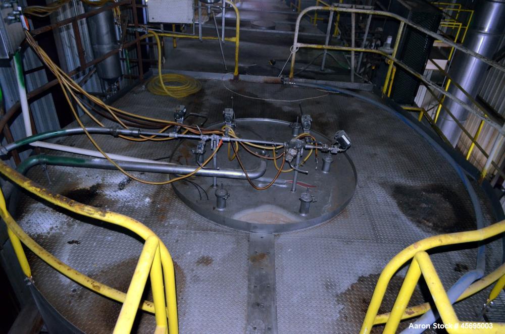Used Damrow Drying System Stainless Steel. Approximate capacity 4,000 pounds per hour of powder with 5% moisture Whey capacity out. Consists of: (1) Spray Dryer, Stainless Steel. (7) Top entering noz...