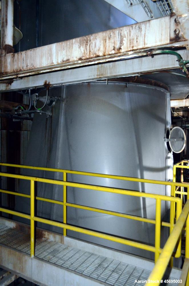 Used Damrow Drying System Stainless Steel. Approximate capacity 4,000 pounds per hour of powder with 5% moisture Whey capacity out. Consists of: (1) Spray Dryer, Stainless Steel. (7) Top entering noz...
