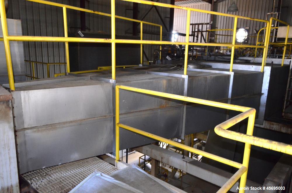 Used Damrow Drying System Stainless Steel. Approximate capacity 4,000 pounds per hour of powder with 5% moisture Whey capacity out. Consists of: (1) Spray Dryer, Stainless Steel. (7) Top entering noz...