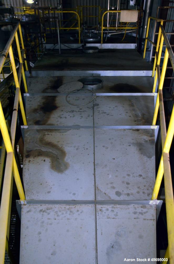Used Damrow Drying System Stainless Steel. Approximate capacity 4,000 pounds per hour of powder with 5% moisture Whey capacity out. Consists of: (1) Spray Dryer, Stainless Steel. (7) Top entering noz...