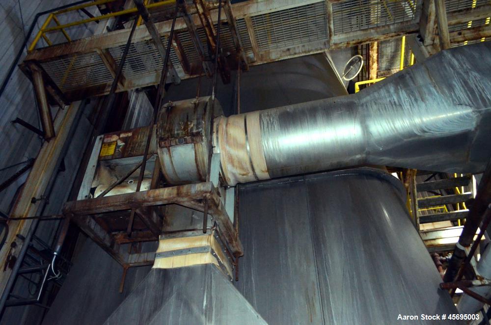 Used Damrow Drying System Stainless Steel. Approximate capacity 4,000 pounds per hour of powder with 5% moisture Whey capacity out. Consists of: (1) Spray Dryer, Stainless Steel. (7) Top entering noz...