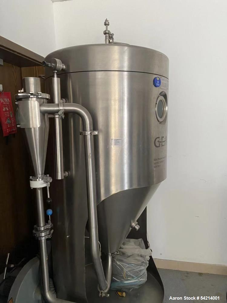 Used GEA Niro Mobile Minor Spray Dryer. Component Size: 0.8.  Stainless steel. s/n 093-2281-01, Year 2013. (Requires collection Jar).Physical Dimensions: Height: Approximately 1.5 - 2 meters (dependi...