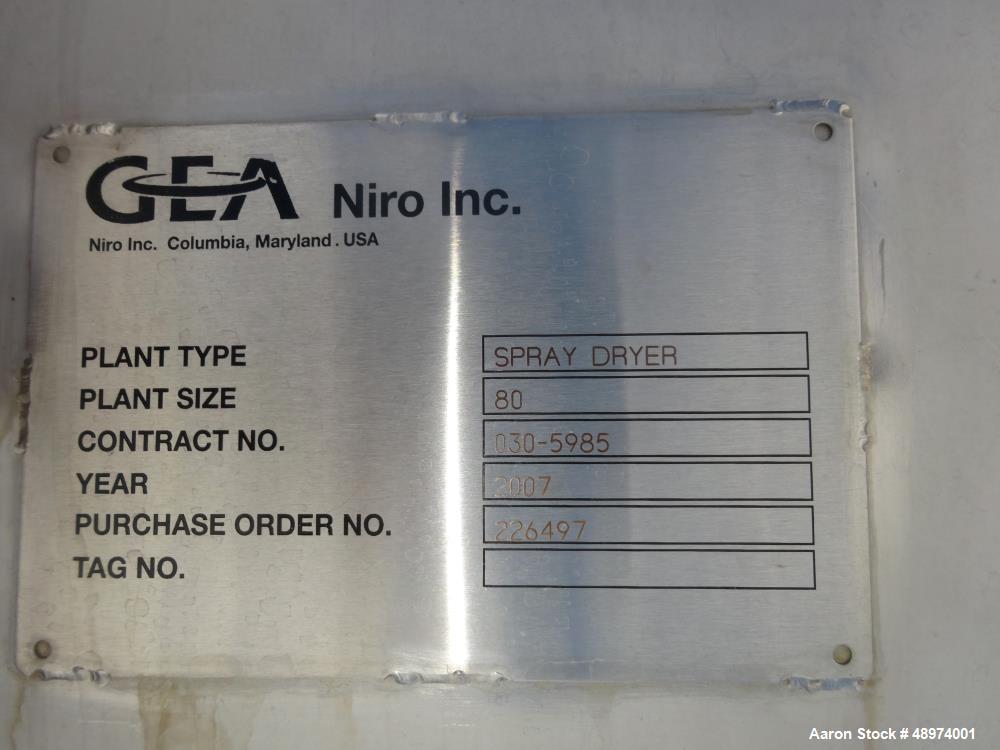 Used- GEA Niro Spray Tower Spray Dryer.