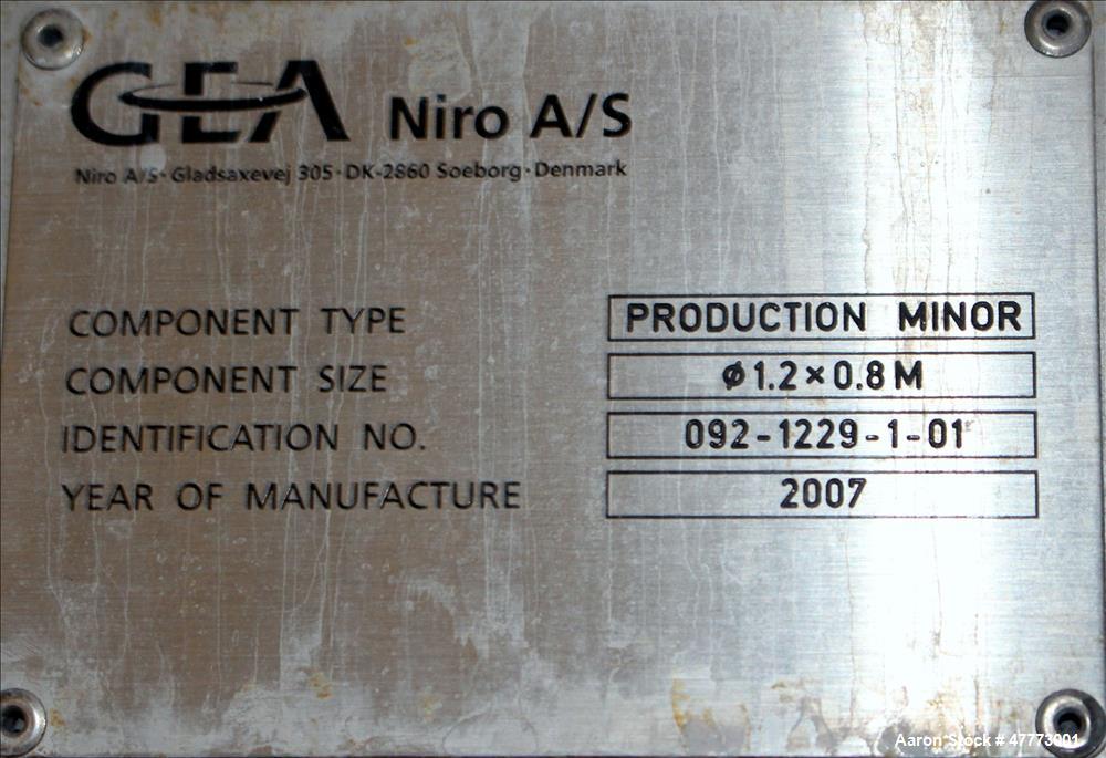 Used GEA Niro A/S Production Minor FSD Fluidized Spray Dryer.