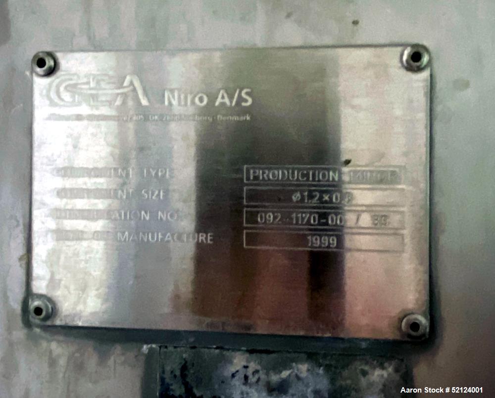 Used GEA Niro A/S Production Minor Spray Dryer, Stainless steel,