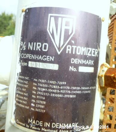 Used- Niro Versatile Utility Spray Dryer, 316 Stainless Steel.