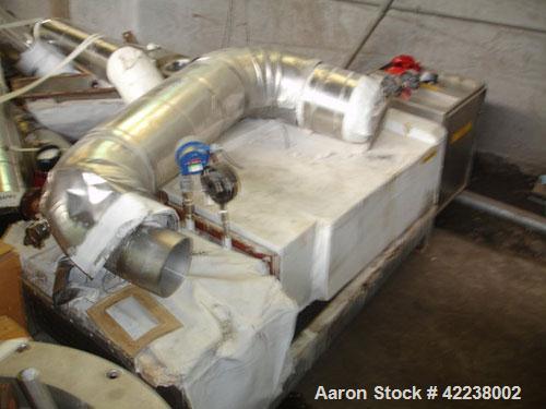 Used Niro Spray Dryer, Stainless Steel. 90" diameter x 42" straight side, 60 degree cone bottom. Niro model F10 1 DP.S.N centrifugal atomizing spray machine with an approximate 5 hp motor, atomizer s...