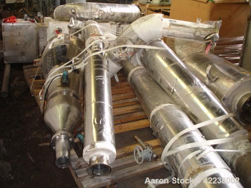 Used Niro Spray Dryer, Stainless Steel. 90" diameter x 42" straight side, 60 degree cone bottom. Niro model F10 1 DP.S.N centrifugal atomizing spray machine with an approximate 5 hp motor, atomizer s...