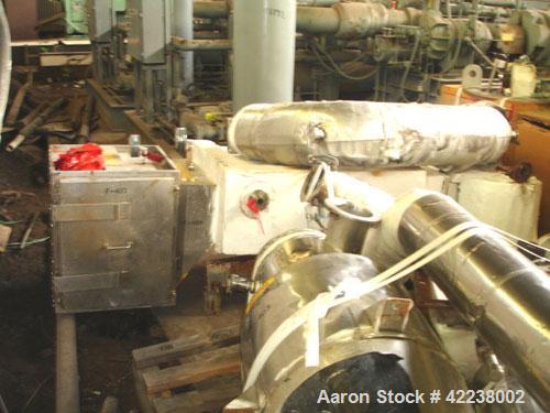 Used Niro Spray Dryer, Stainless Steel. 90" diameter x 42" straight side, 60 degree cone bottom. Niro model F10 1 DP.S.N centrifugal atomizing spray machine with an approximate 5 hp motor, atomizer s...