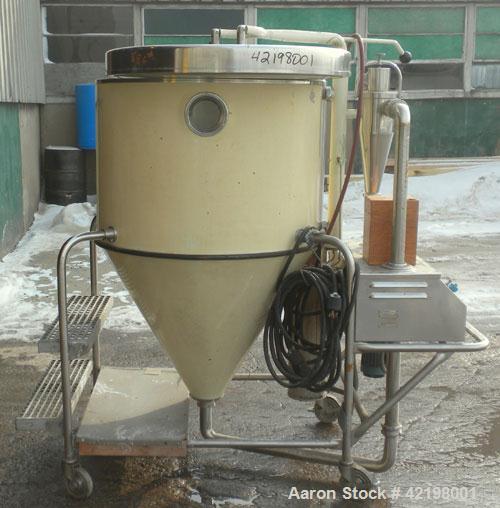 Used Niro Atomizer Mobile Minor Spray Dryer, 316 Stainless Steel. Approximately 1 to 7 kilograms an hour (2.2 to 15.4 pounds) water evaporation capacity. Electrically heated chamber 32" diameter x 24...