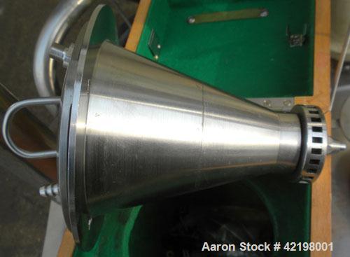 Used Niro Atomizer Mobile Minor Spray Dryer, 316 Stainless Steel. Approximately 1 to 7 kilograms an hour (2.2 to 15.4 pounds) water evaporation capacity. Electrically heated chamber 32" diameter x 24...