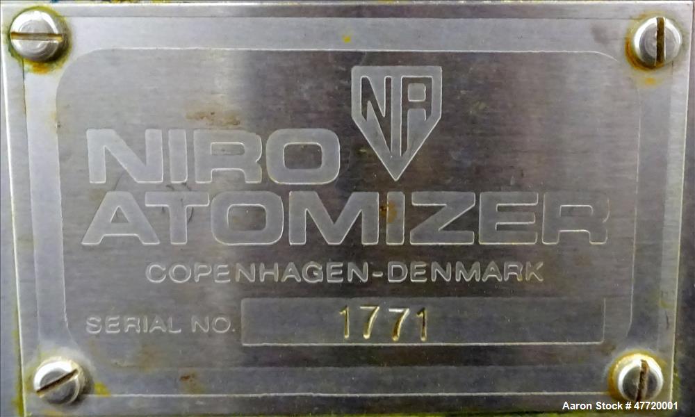Used Niro Mobile Minor Spray Dryer, 304 Stainless Steel.