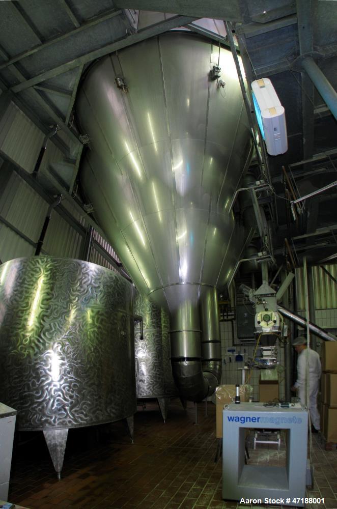 Used Niro Spray Dryer,  Material of construction is AISI 316 stainless steel on product contact parts. AISI 304 stainless steel on the outside parts.Air inlet tempertur  225-230 C,Air outlet tempetat...