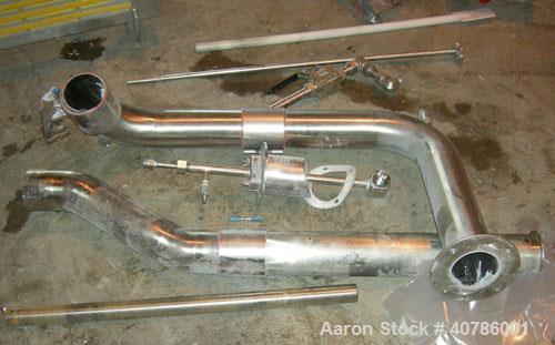 Used Niro/Bowen #1 Tower Gas Heated Spray Dryer, 316 stainless steel. Approximately 30'' diameter x 74' straight side x 36'' coned bottom chamber. Inlet air temp 500 deg C maximum. Airflow 250 cfm at...